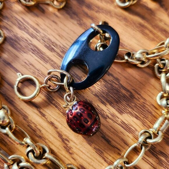 ROYAL COUTURE Vintage G&P III Gold and Crystal Charm Necklace Y2K - Picture 6 of 16